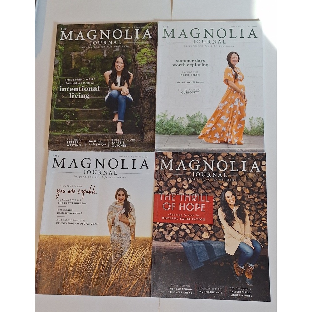 Lot of 4 magnolia Journal magazines Issues 6 - 9 Spring 2018 - November 2018